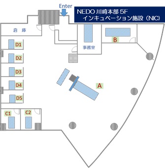 NEDO川崎本部5F インキュベーション施設図