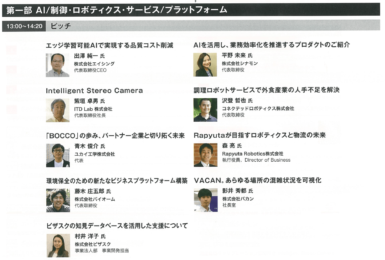 第一部 AI/制御・ロボティクス・サービス/プラットフォーム